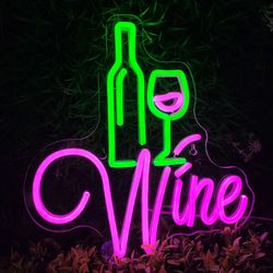 Wine Neon Signs Bar Decor Neon Signs Party LED Sign Lights with USB Party Decoration Signs Bar Club Cocktail Man Cave