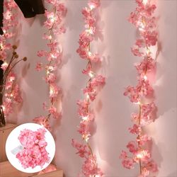 1pcs String Light Cherry 20LED Garland Artificial Flower Garland Vine Party Wedding Decoration Bedroom Lights