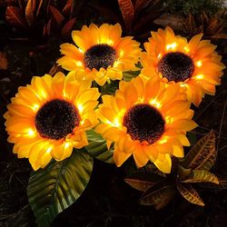 Solar Sunflowers LED Flower Light Home Decorative Flower Flower Light Garden Decoration Lawn Lamp Waterproof  Light