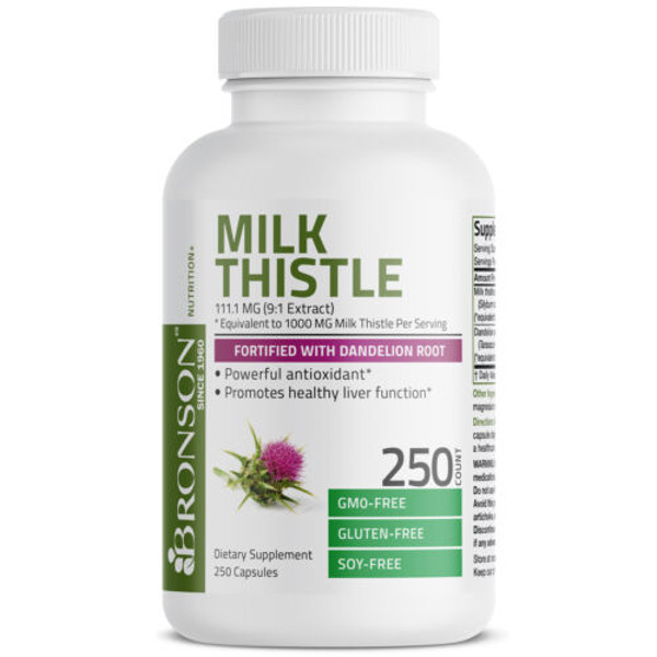 Bronson Milk Thistle 1000mg (Silymarin Marianum) with Dandelion Root High Potency Liver Health Support, 250 Capsule (3).jpg
