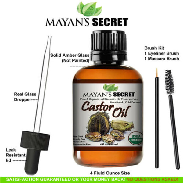 100% USDA ORGANIC Castor Oil for Eyelashes, Eyebrows,Hair Growth,Skin & Face 4oz (5).jpg