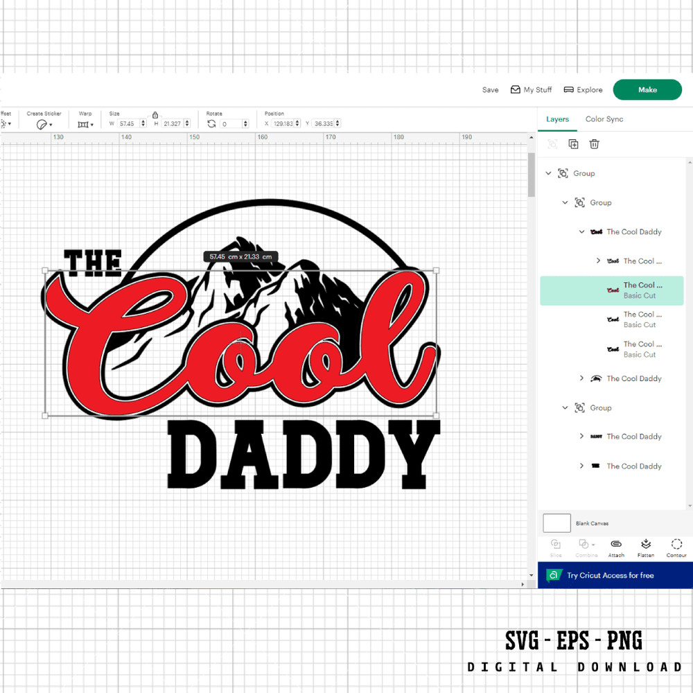 SVG The Cool Daddy PNG SVG EPS Happy Fathers Day SVG Daddy Shirt Decal Happy Birthday Daddy Svg Coo 1