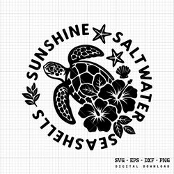 saltwater seashells sunshine svg png, summer design, summer svg designs, ready for summer, great summer svg, beach svg