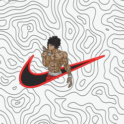 hanma baki embroidery design file/ baki hanma anime embroidery design/ machine design pes dst. nike baki