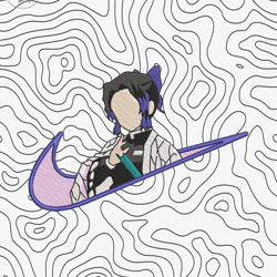nike shinobu kocho embroidery design file / kimetsu no yaiba anime embroidery design/ machine embroidery, demon slayer