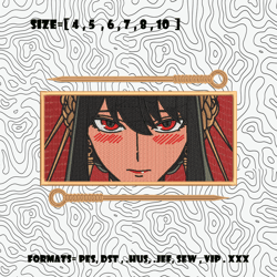 yor forger embroidery design, spy x family embroidery design, anime embroidery design, machine embroidery designs