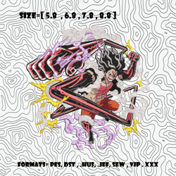 luffy embroidery design, one piece embroidery design, anime embroidery design, machine embroidery digital download.