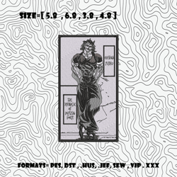 hanma yujiro embroidery design, baki embroidery, anime design, embroidery shirt digital download.