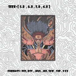 senju hashirama embroidery design, naruto embroidery design, anime embroidery file, machine embroidery designs