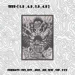 luffy embroidery design file one piece anime embroidery design machine design pes dst. monkey d luffy embroidery