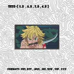 the 7 deadly embroidery design file, anime embroidery design. anime pes design brother