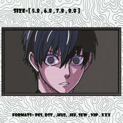 blue lock isagi yoichi embroidery design file pes. anime embroidery pattern. 5.8/ 6,8 /7,8 /8,8in. digitizing pes design