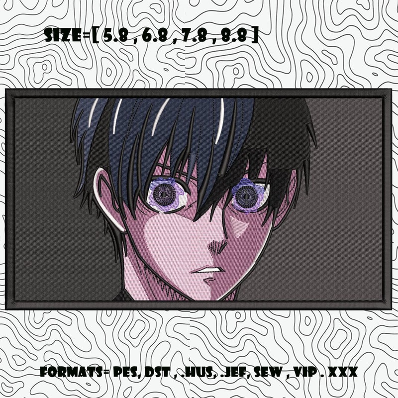 Blue Lock Isagi Yoichi Embroidery Design File Pes Anime Embroidery Pattern 58 68 78 88in Digitizing Pes Design 0