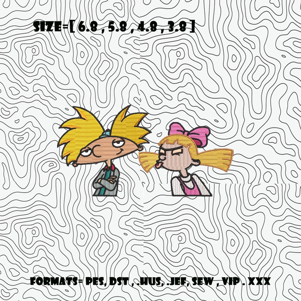 Helga Pataki HEY ARNOLD Embroidery Design Hey Arnold Anime Embroidery Machine Embroidery Pattern Anime Pes Design 0