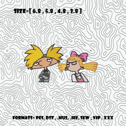 helga pataki & hey arnold embroidery design, hey arnold anime embroidery, machine embroidery pattern. anime pes design