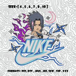 uchiha sasuke embroidery design file / naruto anime embroidery design/ machine embroidery pattern. pes dst exp