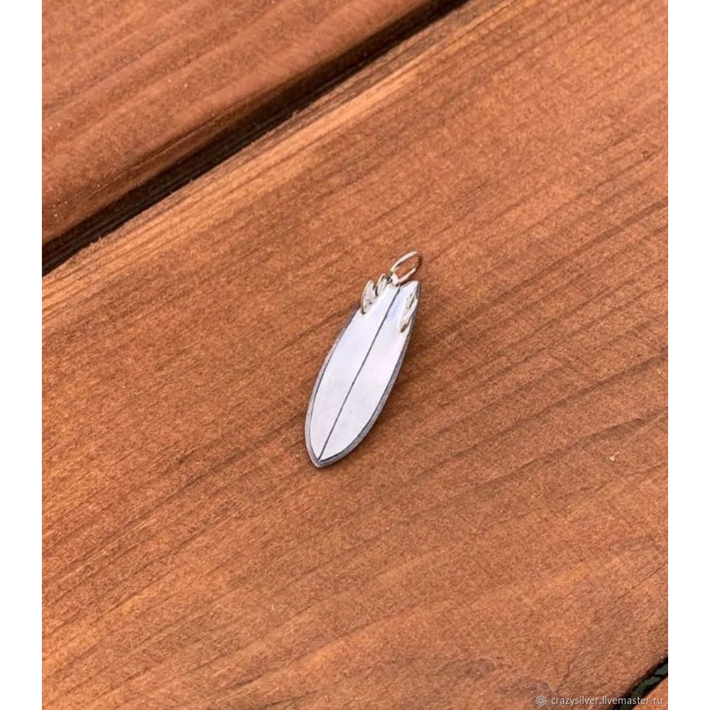 Surfboard Fish Pendant Sterling Silver 0
