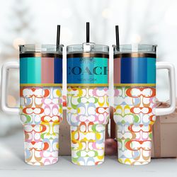 coach colorful 40oz tumbler wrap, brand logo tumbler