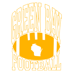 Green Bay Football Map SVG Cricut Digital Download