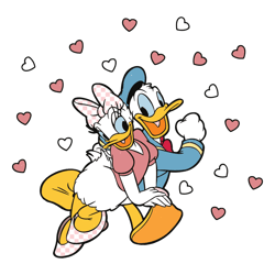 Vintage Donald And Daisy Happy Valentine SVG