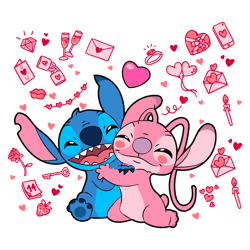 vintage disney lilo and stitch hug couple valentine svg1