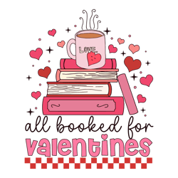 All Booked For Valentines Bookworm SVG1