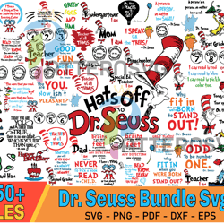 550 Files Dr. Seuss Bundle SVG, Dr Seuss SVG For Dad Mom, The Cat In The Hat SVG