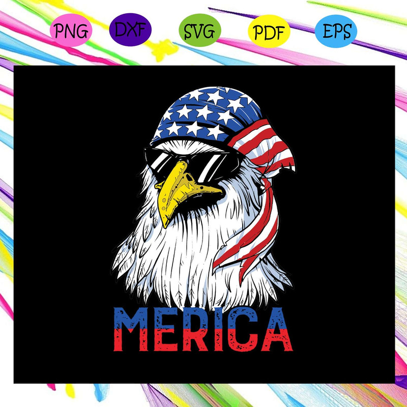 Black Merica Bald Eagle 4th Of July SVG Memorial Day USA Patriotic American Flag SVG.jpg