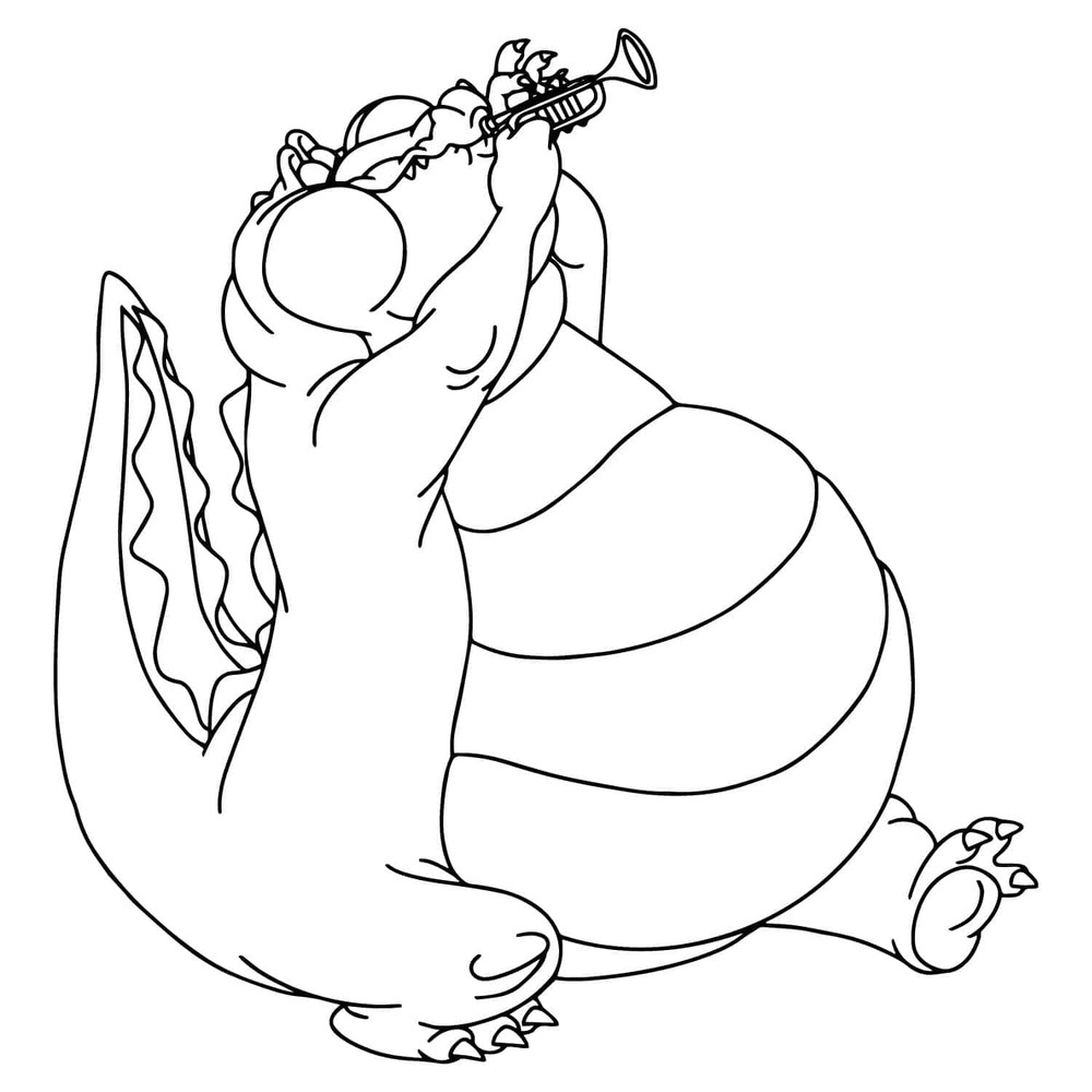 Louis With Trumpet SVG The Princess And The Frog Digital Files Princess Coloring Pages.jpg