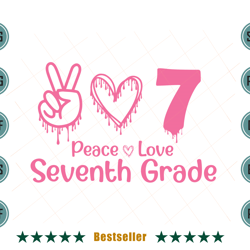back to school peace love seventh grade svg hld150721ht56