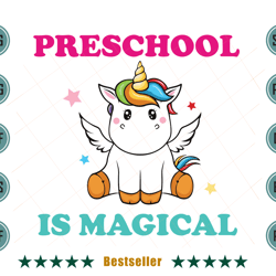 back to school unicorn preschool is magical svg hld090821ht88