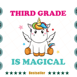 back to school unicorn third grade is magical svg hld090821ht83