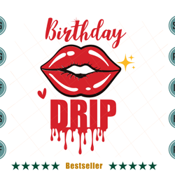 birthday drip red lips queen birthday svg bd240621ht2