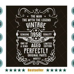 birthday the man the myth the legend vintage 1958 svg bd110821ht16