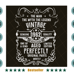 birthday the man the myth the legend vintage 1962 svg bd110821ht20