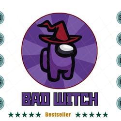 among us bad witch halloween impostor funny gamer svg