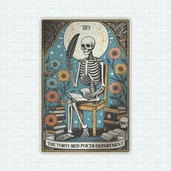 the tortured poets department skeleton tarot card png