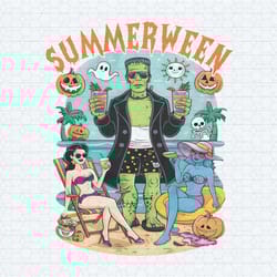 retro summerween frankenstein monster png
