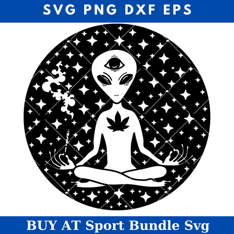 Alien UFO Svg, Alien Weed Svg, Cannabis Alien Svg, Kush Svg.jpg
