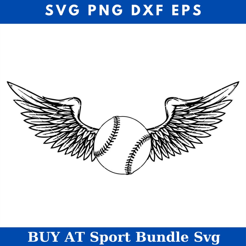 Baseball Wings Svg, Baseball Silhouette Svg.jpg