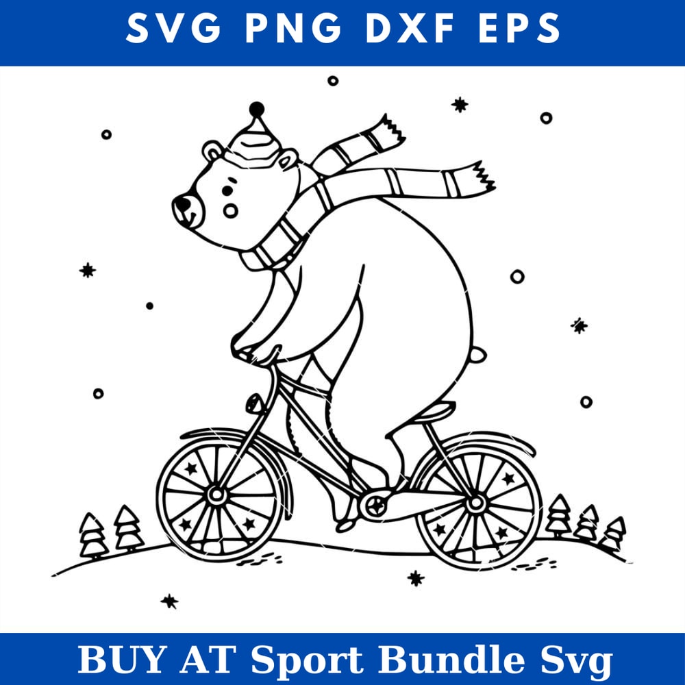 Bear Riding A Bicycle Winter Svg, Bear On Bike Svg.jpg