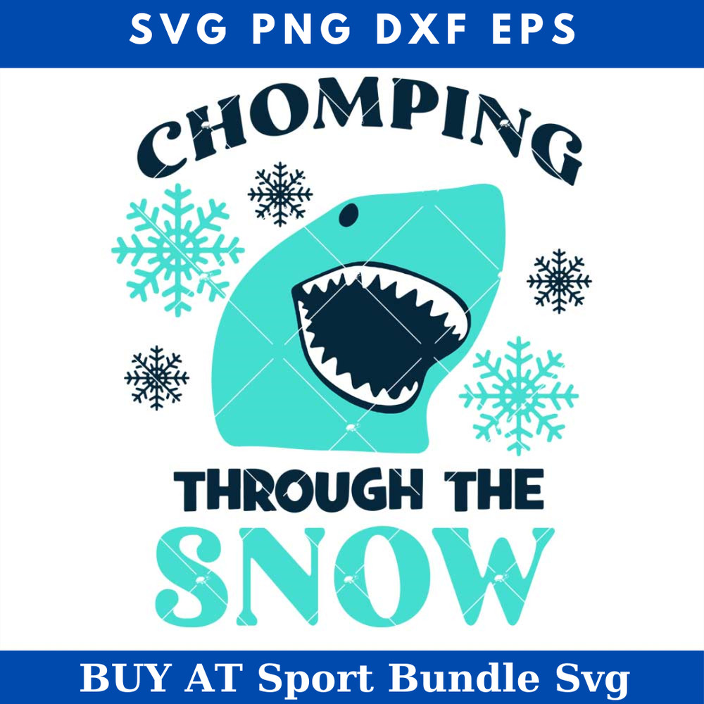 Chomping Though The Snow Svg, Christmas Cute Shark Svg.jpg