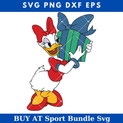 christmas character daisy duck svg, daisy christmas svg