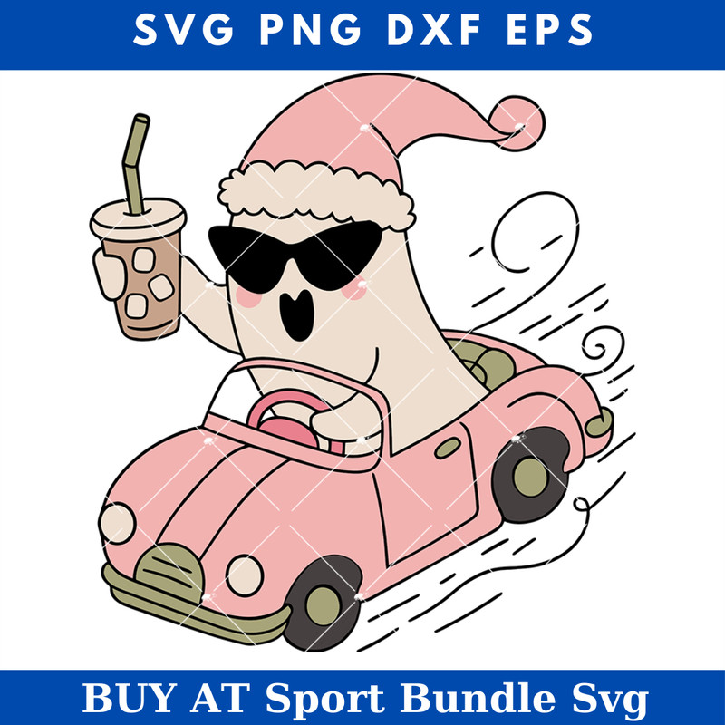 Cute Driving Christmas Ghost Svg, Cute Ghost Svg, Funny Xmas.jpg
