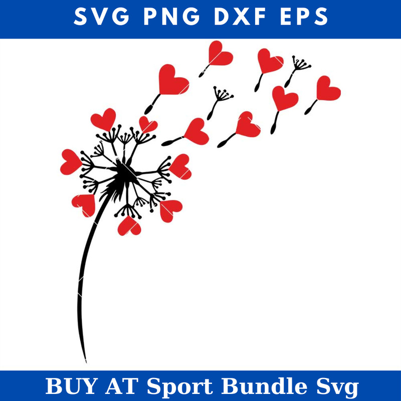 Dandelion Heart Svg, Hello Valentine Svg.jpg