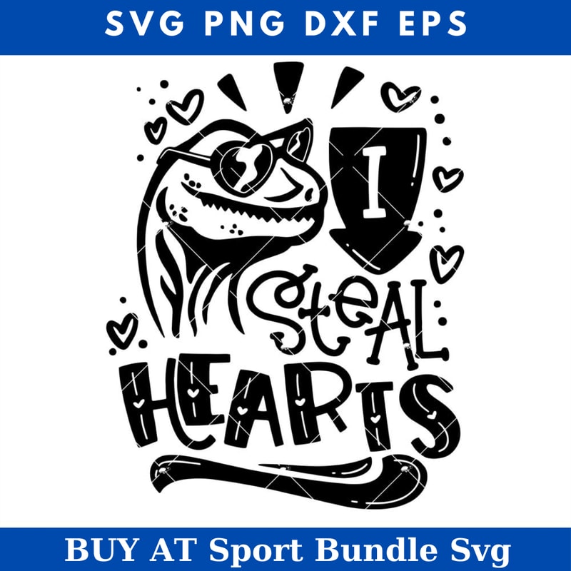 Dinosaur Raptor Heart Valentine's Day Svg, I Steal Hearts.jpg