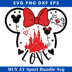 disney minnie love svg, minnie svg, mouse minnie svg