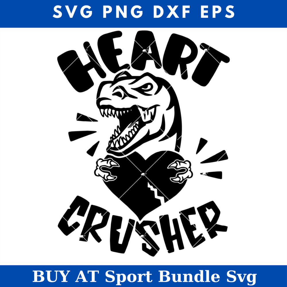 Dinosaur T Rex Heart Valentine's Day Svg, Heart Crusher Svg.jpg