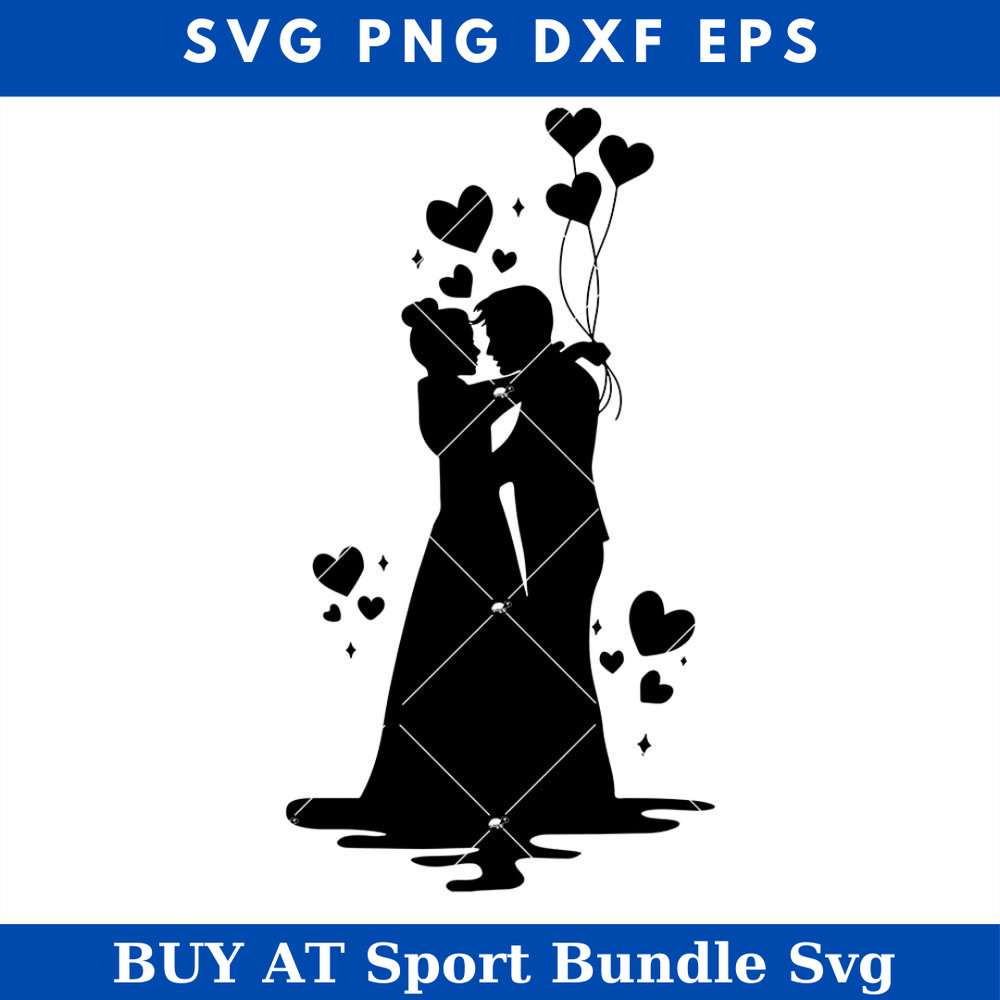 First 1st Kiss Balloon Heart Svg, Love Couple Romance Svg.jpg