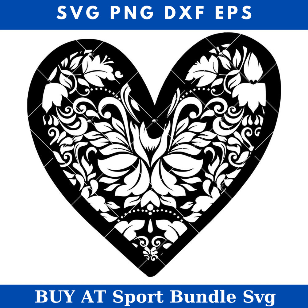 Floral Heart Svg, Valentine Heart Svg, Patterned Heart Svg.jpg